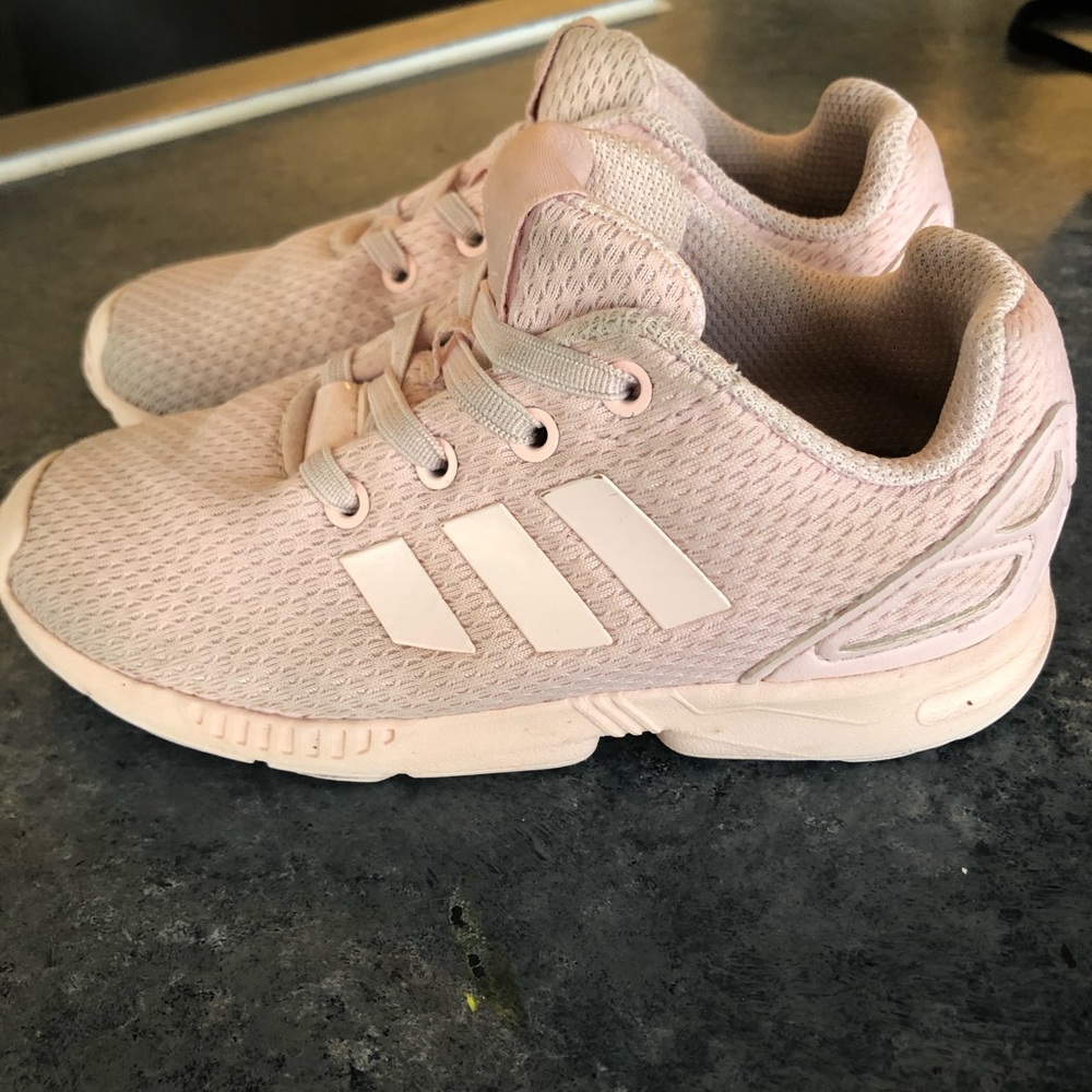 Light pink kids Adidas tennis shoes